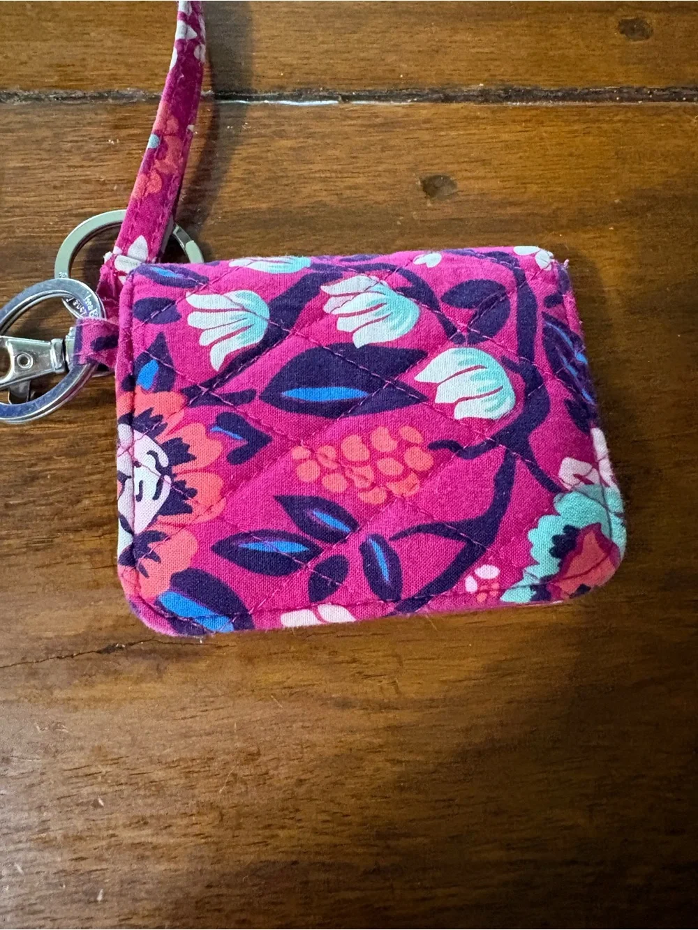 Vera Bradley Pink Floral Lanyard Card & Key Holder